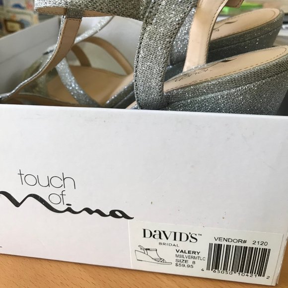 Touch of Nina Silver Sparkle Wedges - Picture 7 of 8